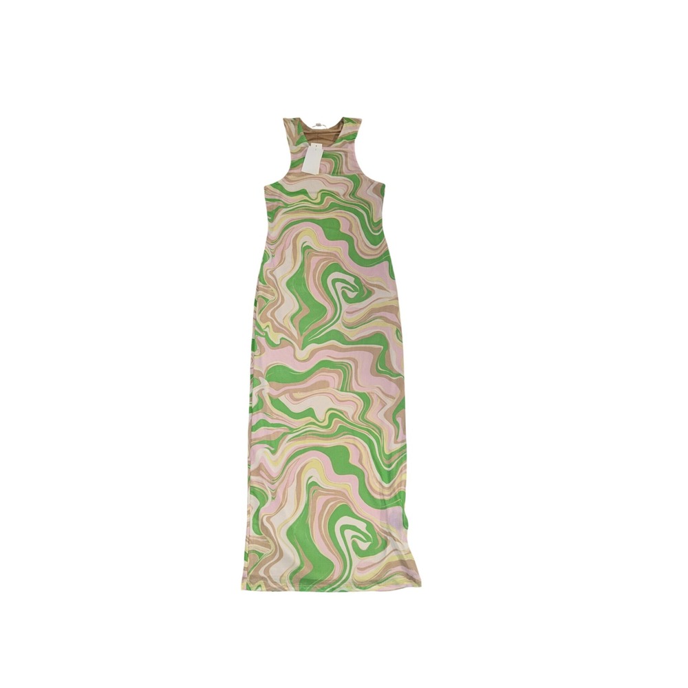 956. AFRM Women's Green & Pink Printed Dress Size Small Floral Colorful Style